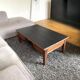 Table basse bois & plateau noir