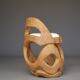 Chaise d'appoint en bois de palmier sculpté à la main, années 1970
