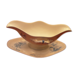 Saucière faience ancienne decor aux bleuets