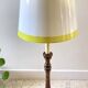 Candle holder lamp with walnut effect, vintage.