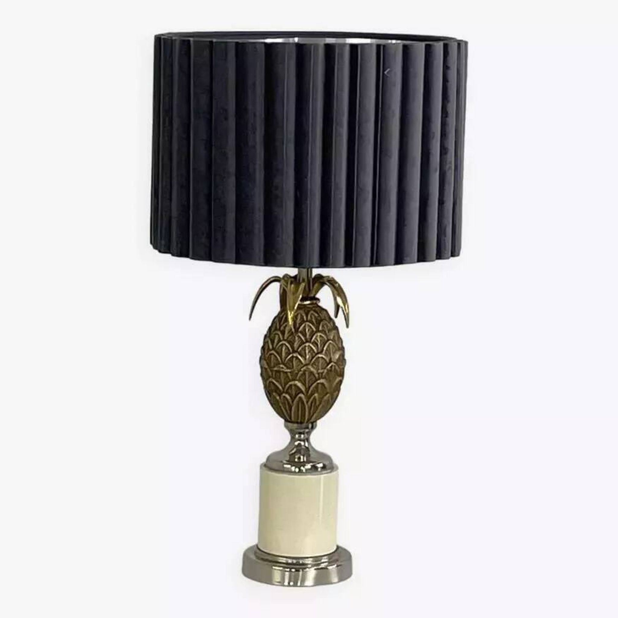 Lampe ananas en laiton vintage
