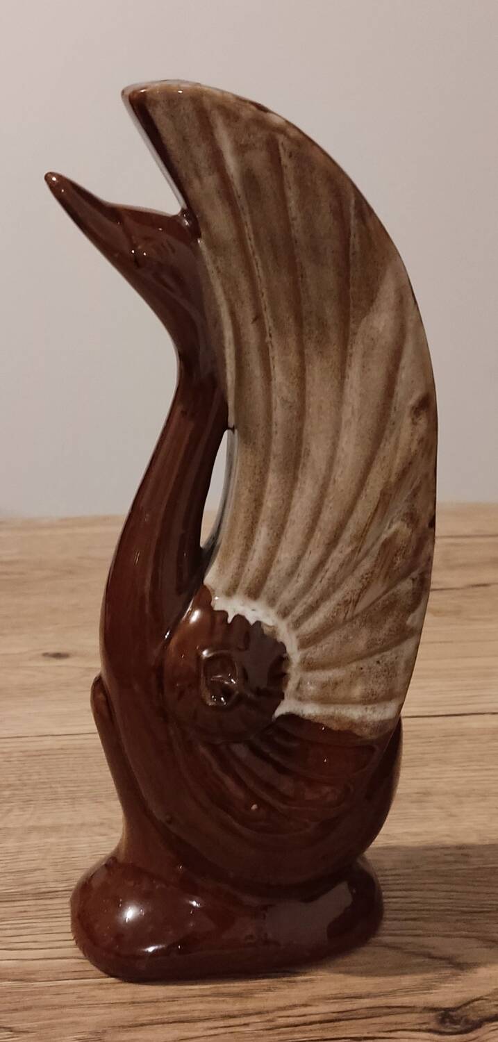 Ceramic soliflore vase with swan decor