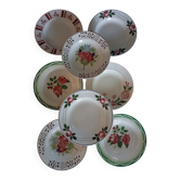 8 mismatched antique deep plates