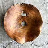 Small pendant light in corrugated teak leaf (Small D:30 H:20)