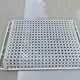 Mathieu Mategot perforated metal plateau, white clover, from the 1950s or 1960s.