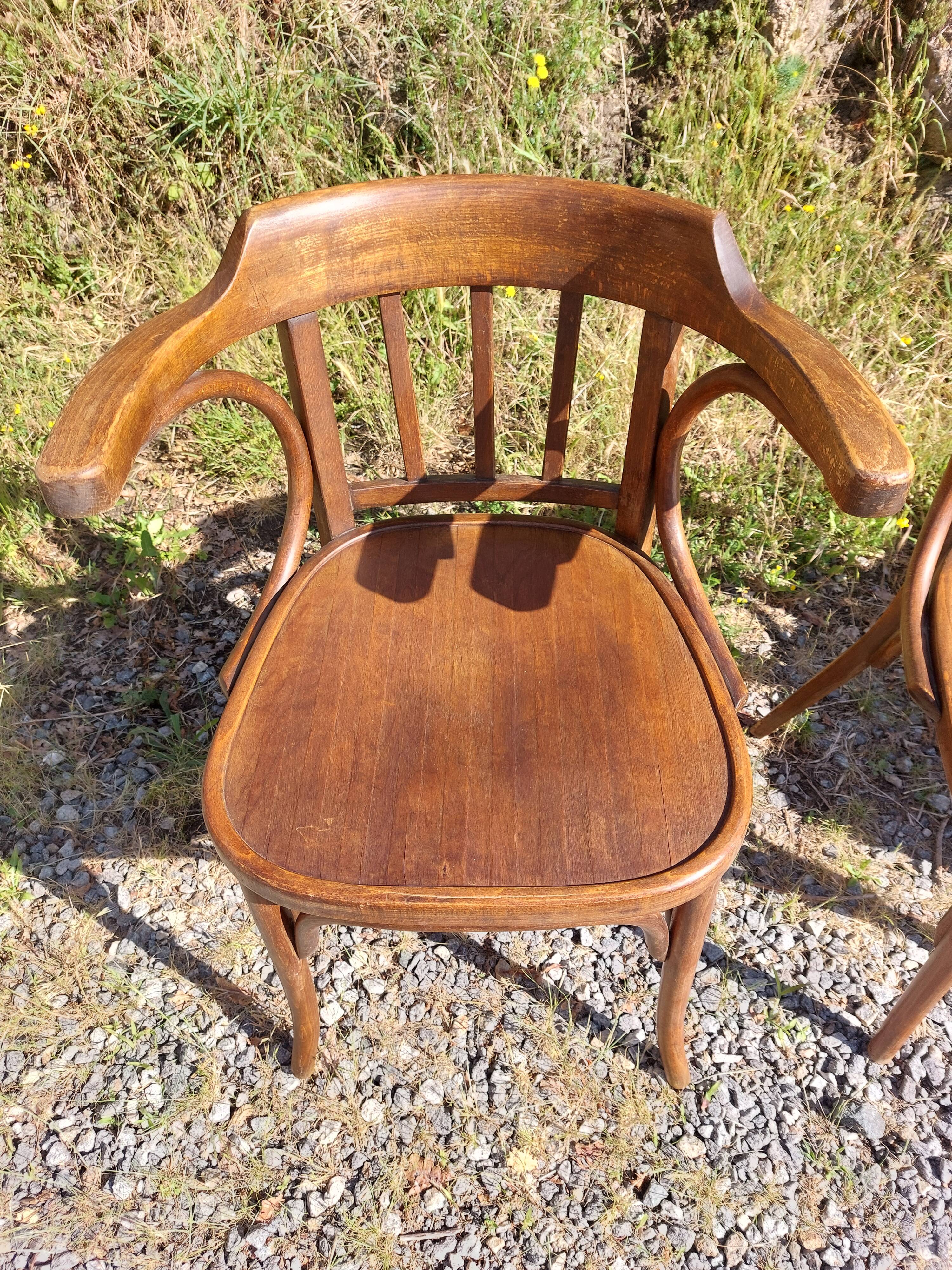 4 fauteuils Baumann en bois courbé