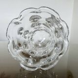 Schneider vase in crystal with prominent stretched texture, 1950s, signed.