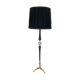 Brass, onyx & ebonized wood floor lamp, italy 1950