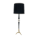 Brass, onyx & ebonized wood floor lamp, italy 1950