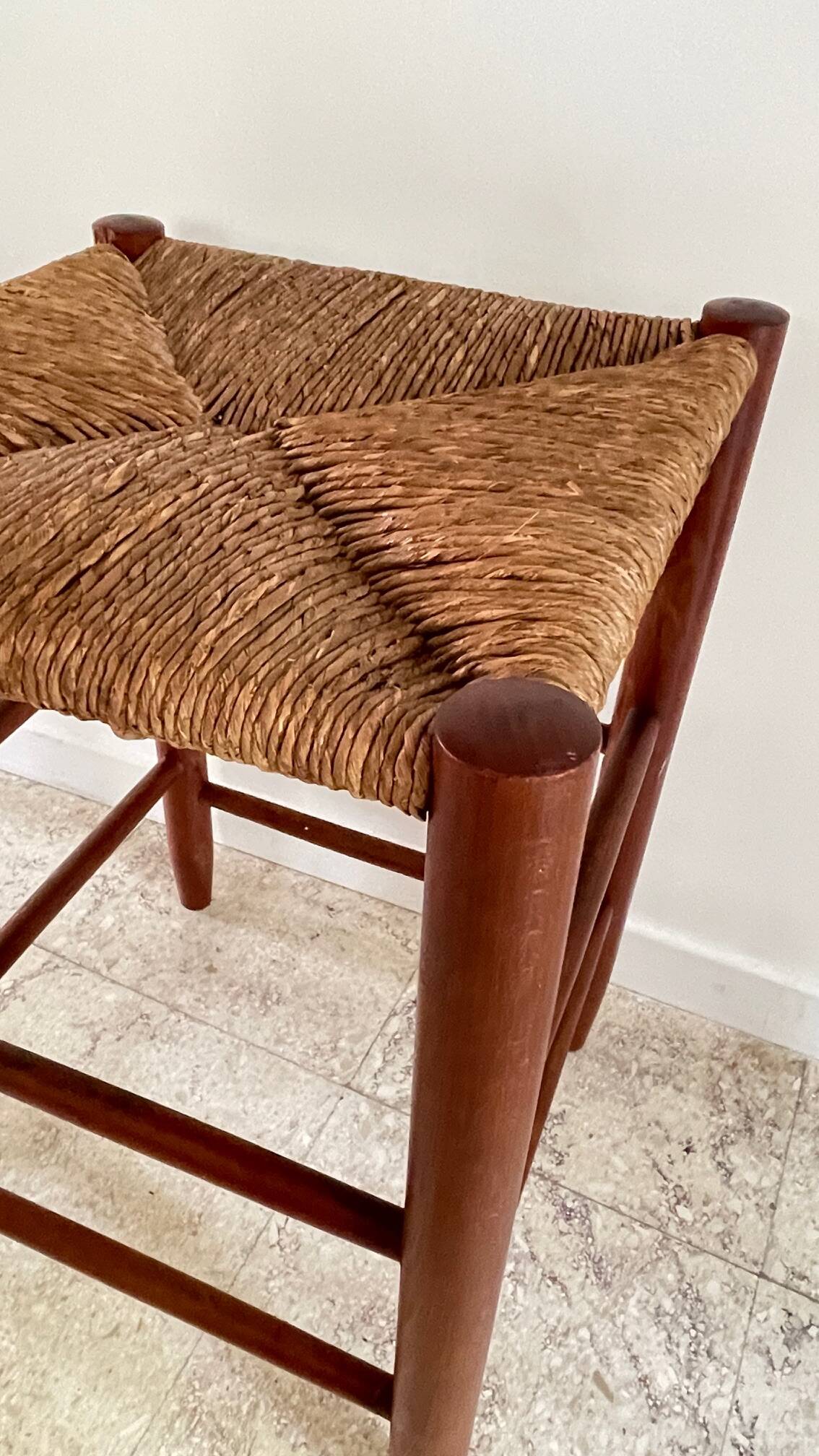 TABOURET Paille VINTAGE