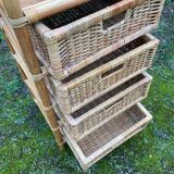 Vintage rattan chiffonier