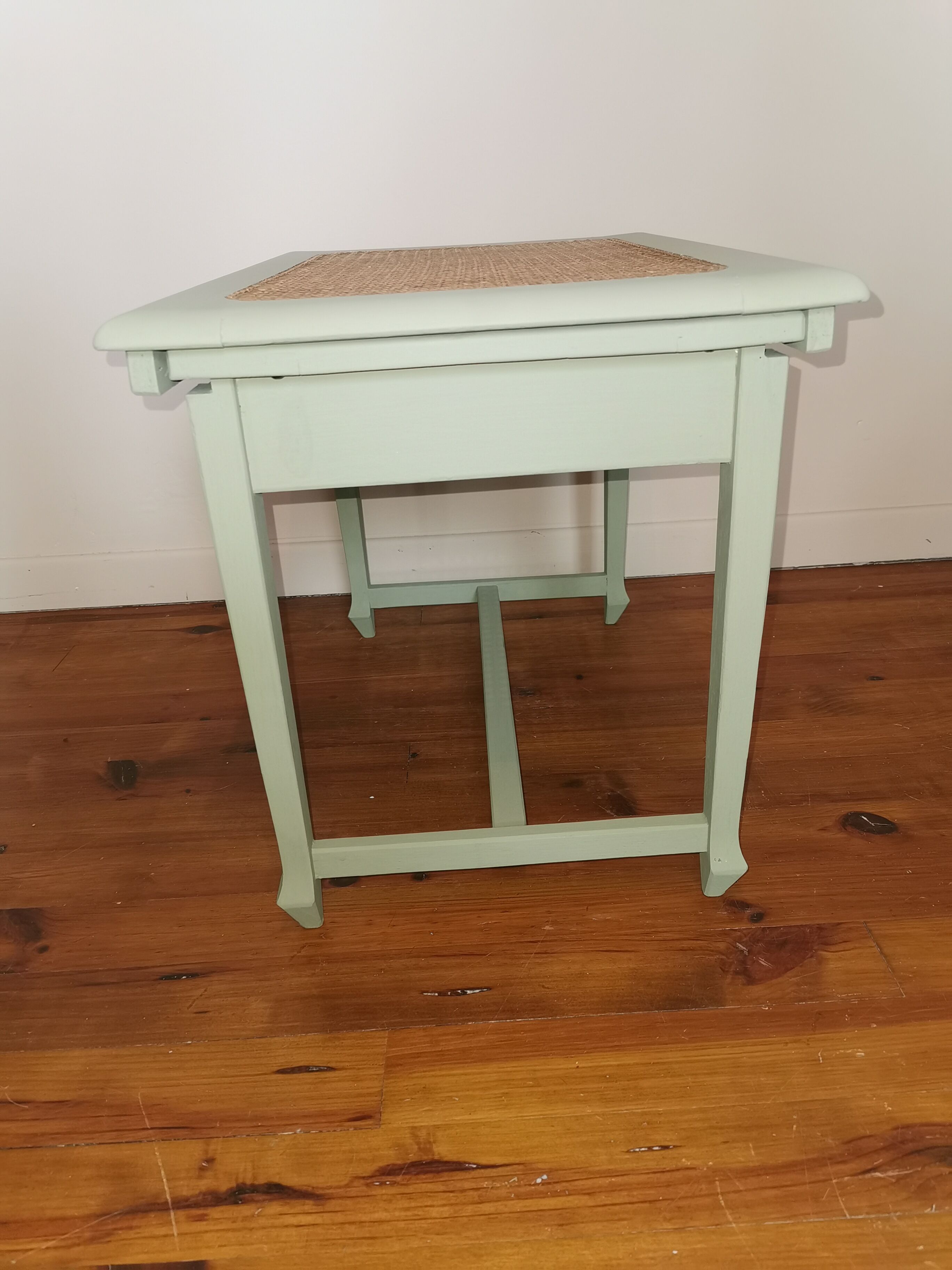 Old wooden bench and revamped canning