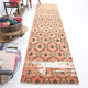Geometric pattern turkish runner rug 350x85cm