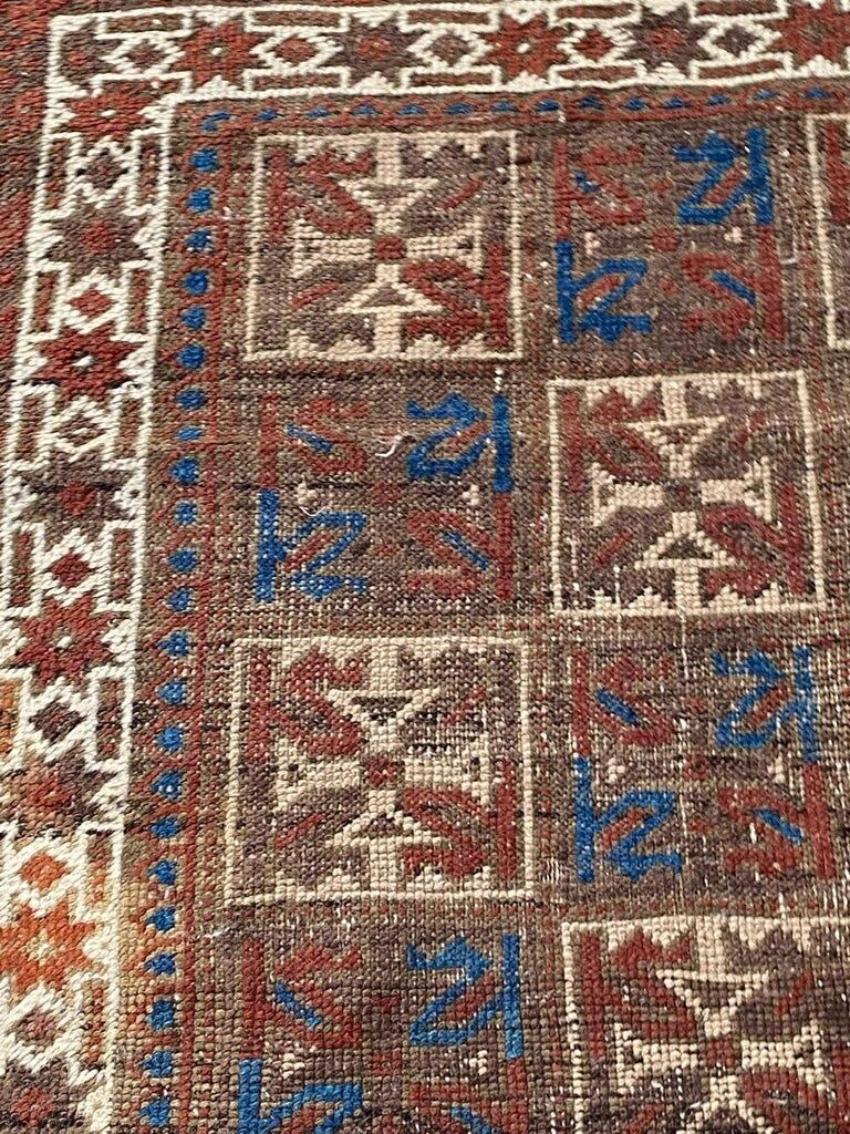 Ancient tribal baloch carpet 148x78 cm