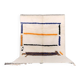 Handwoven natural wool rug with colourful patterns, size 1.4/2.6 m.