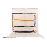 Tapis en laine naturelle tissé main a motifs colorés taille 1,4/2,6 m