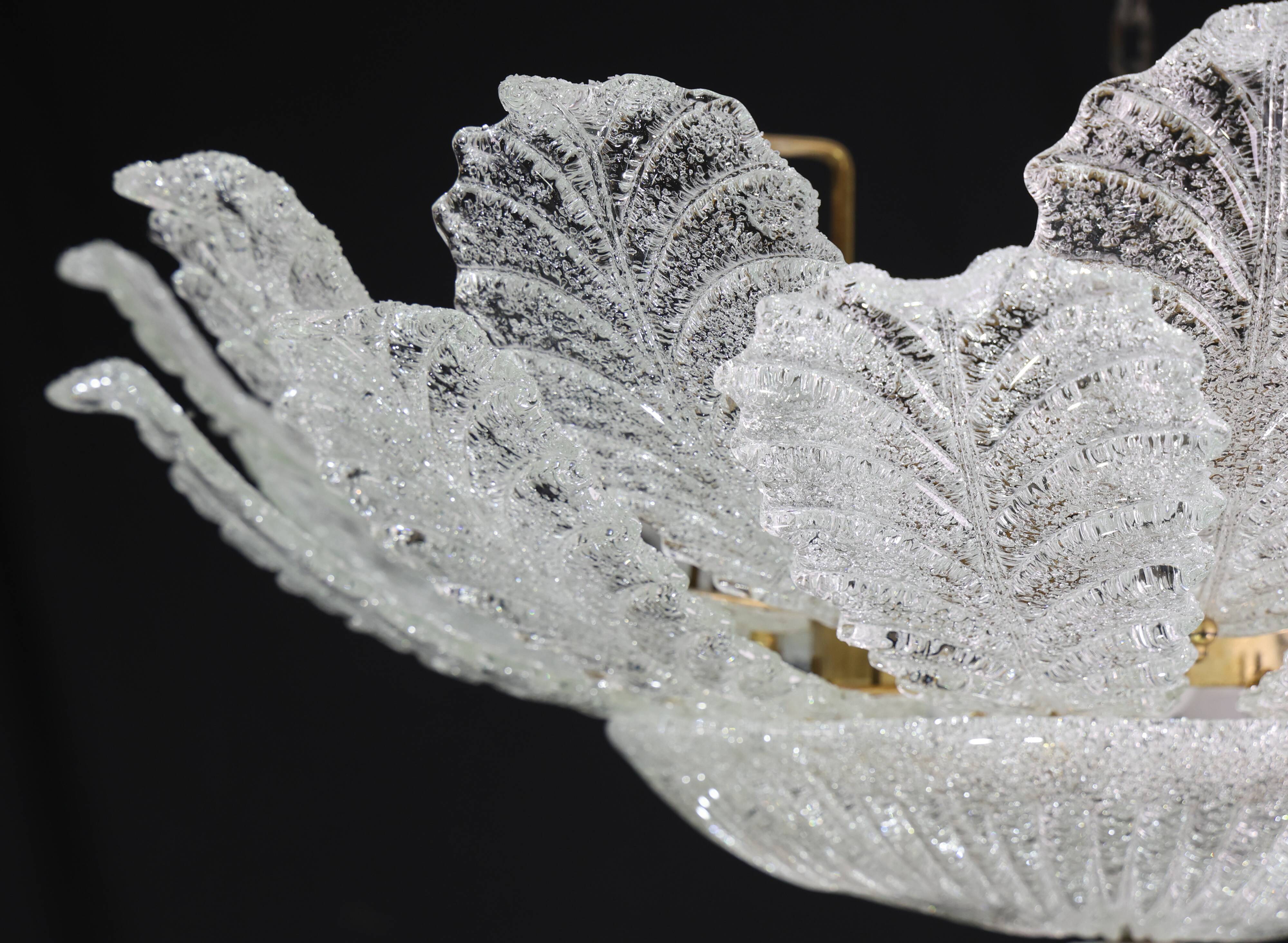 Turin, Large Size Italian Murano Glass Ceiling Light or Flush Mount, 1970s