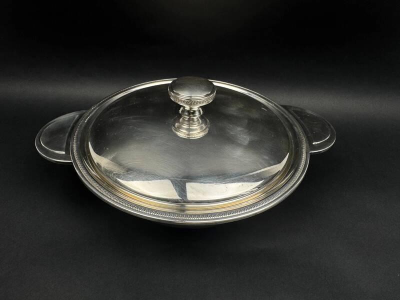 Silver-plated vegetable dish, "Malmaison" model, silversmith Ackermann