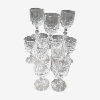 Set of 11 Crystal Liquor Glasses