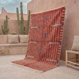 Authentic natural wool rug with traditional coloured patterns 2/3 m