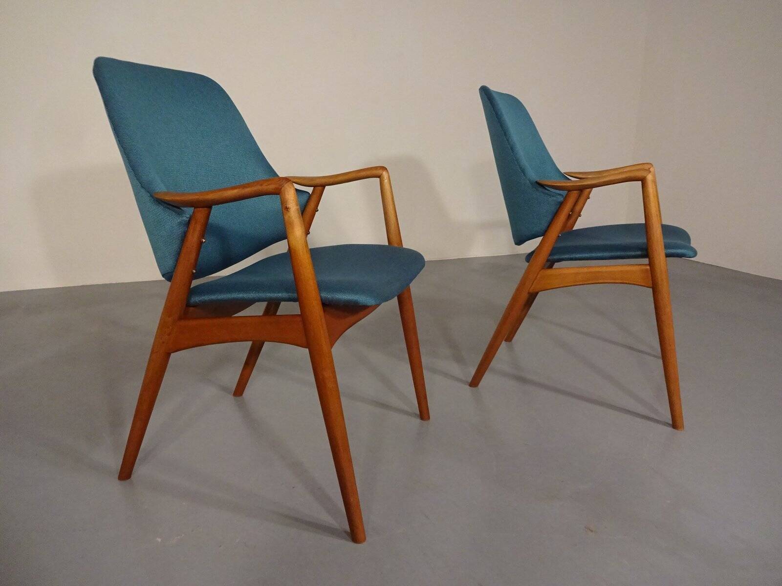 Set of Danish Beech Armchairs, 1960s