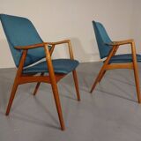 Set of Danish Beech Armchairs, 1960s