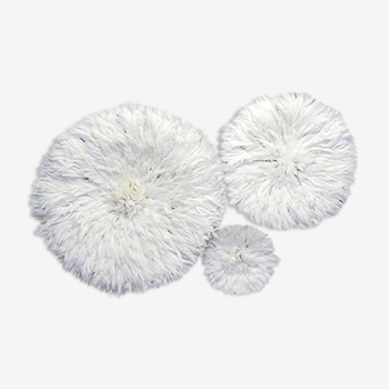 Set of 3 juju hats white 80 cm, 50 cm and 35 cm