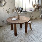 1950s round pine table with extensions