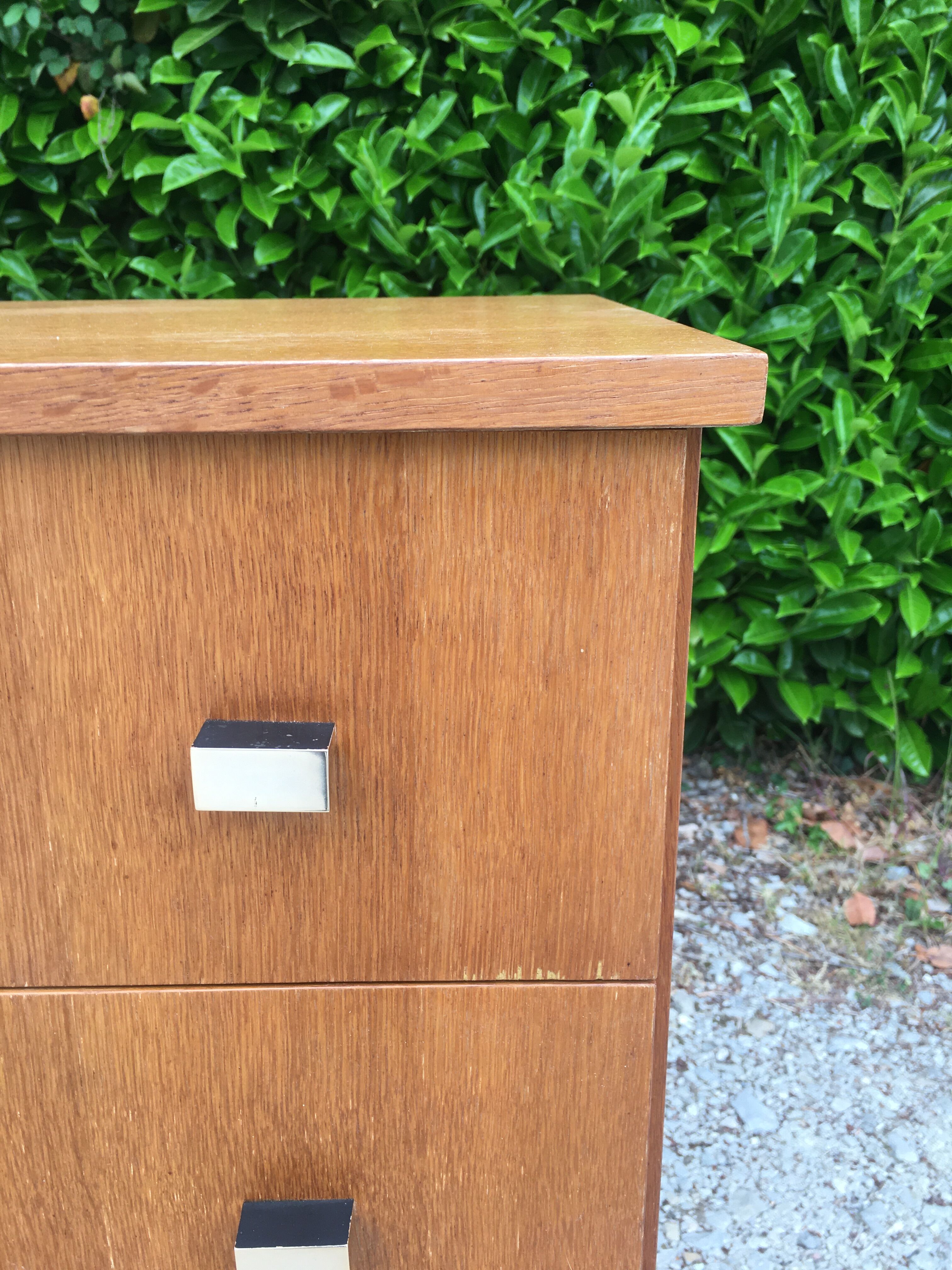 Chest of drawers vintage feet compass metal
