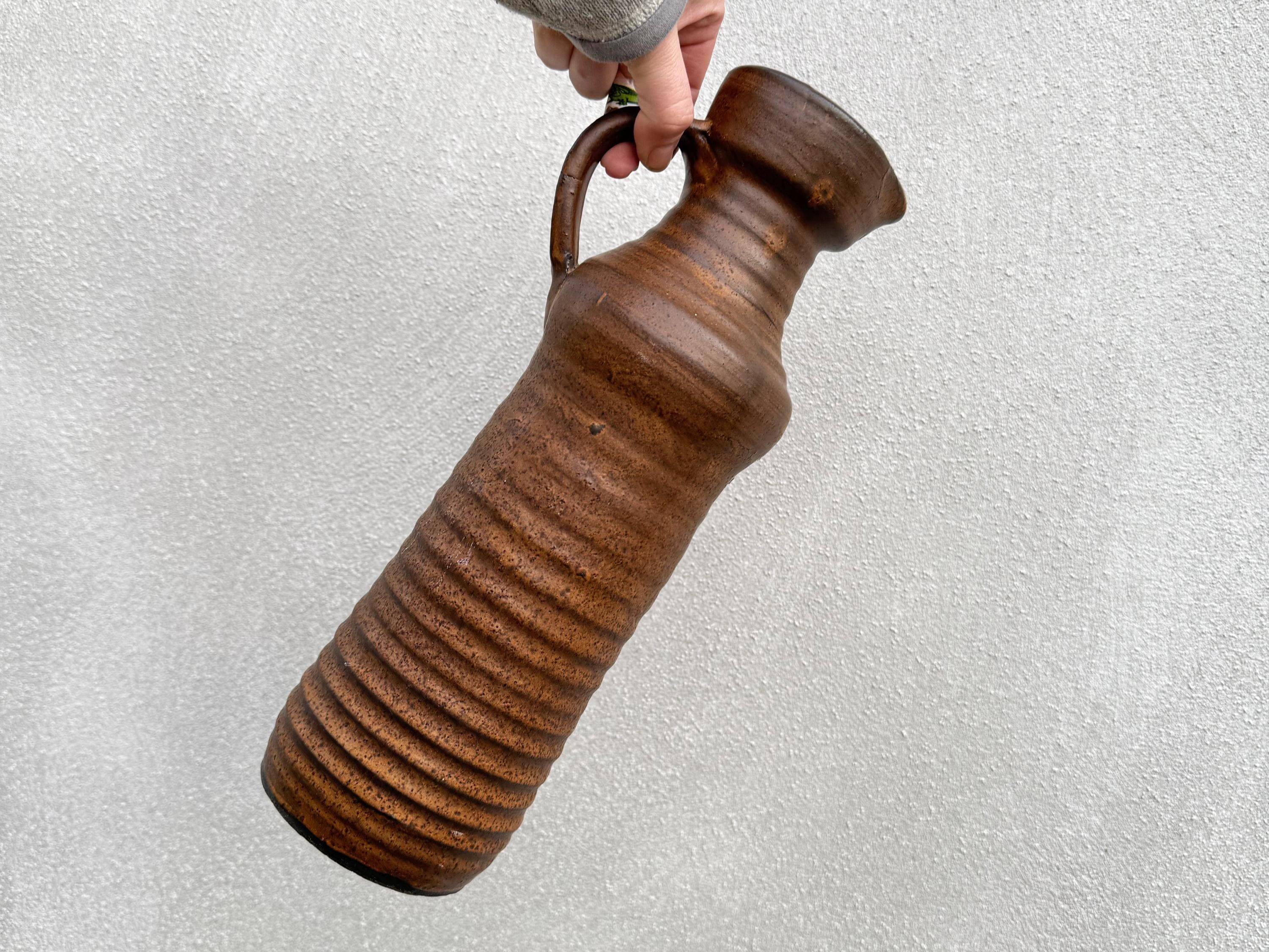 Vase en céramique vintage marron XXL Jan de Graaf