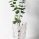 Vintage Solid Heavy Clear Hand Pressed Glass Flower Vase / Italy / 1960s