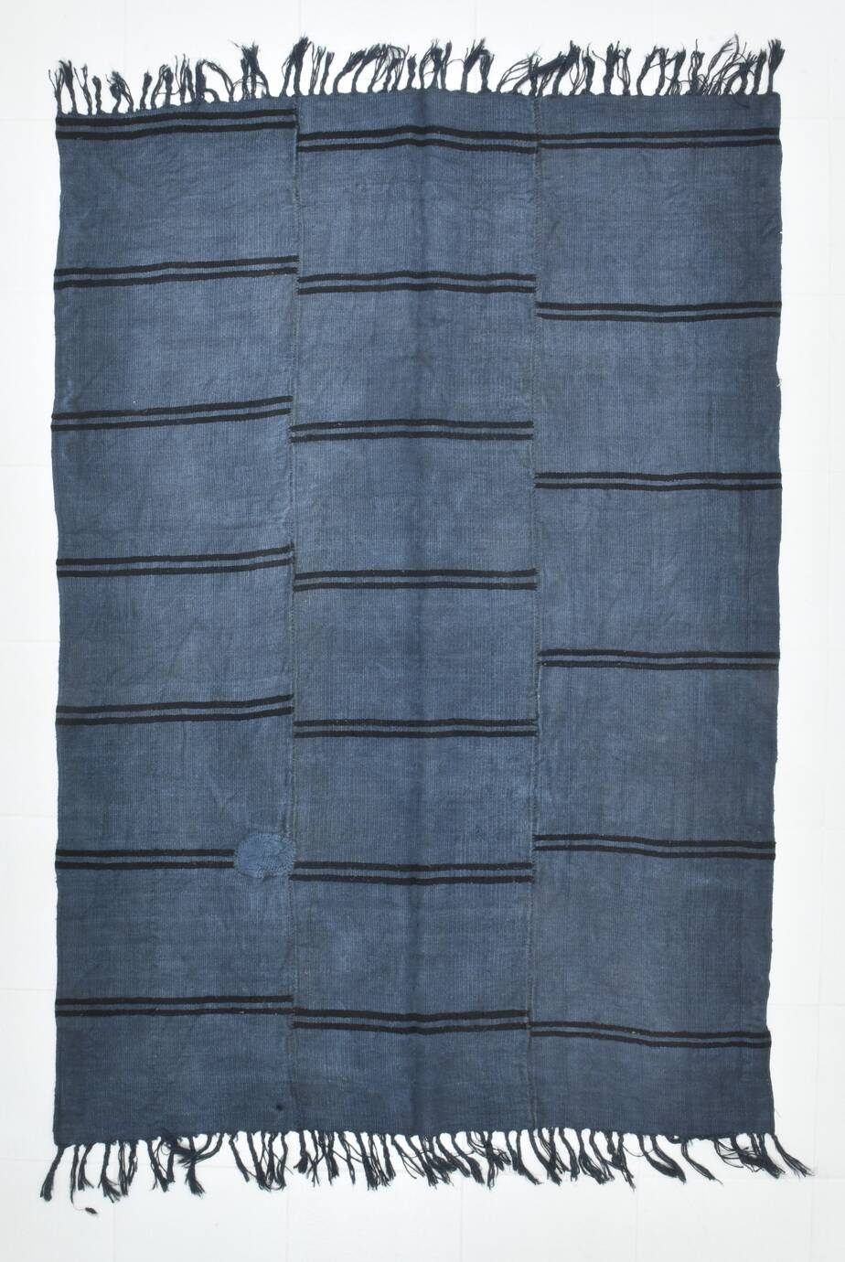 Blue & Black Striped Kilim Rug, 163x237Cm