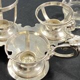 19th century Louis XV style condiment holder, silver or silver-plated metal frame