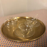 Set of 2 cups and a teapot made of blown glass by Mathias Paris.