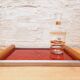 Plateau art deco verre rouge