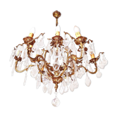 Bronze chandelier with ancient crystal stamps