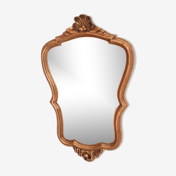 Mirror rocaille Louis XV style, gilded frame, 38 x 25 cm