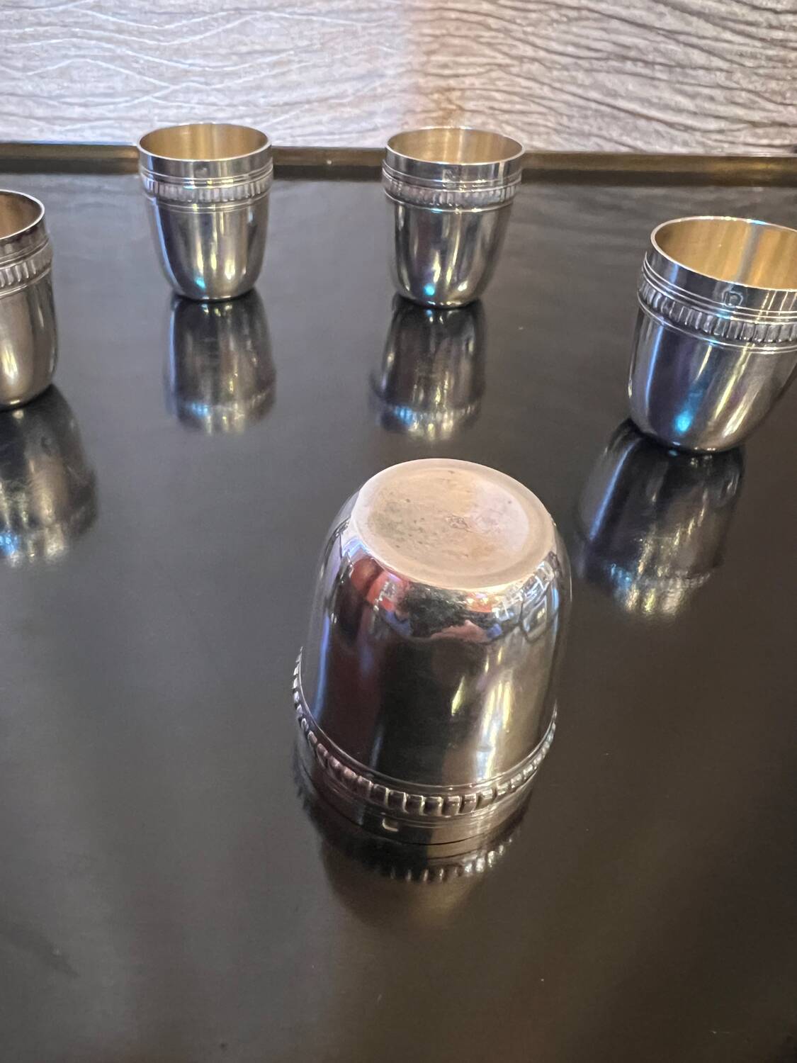 Solid silver liqueur set