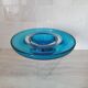 Round blue Murano glass bowl by Venini / signed