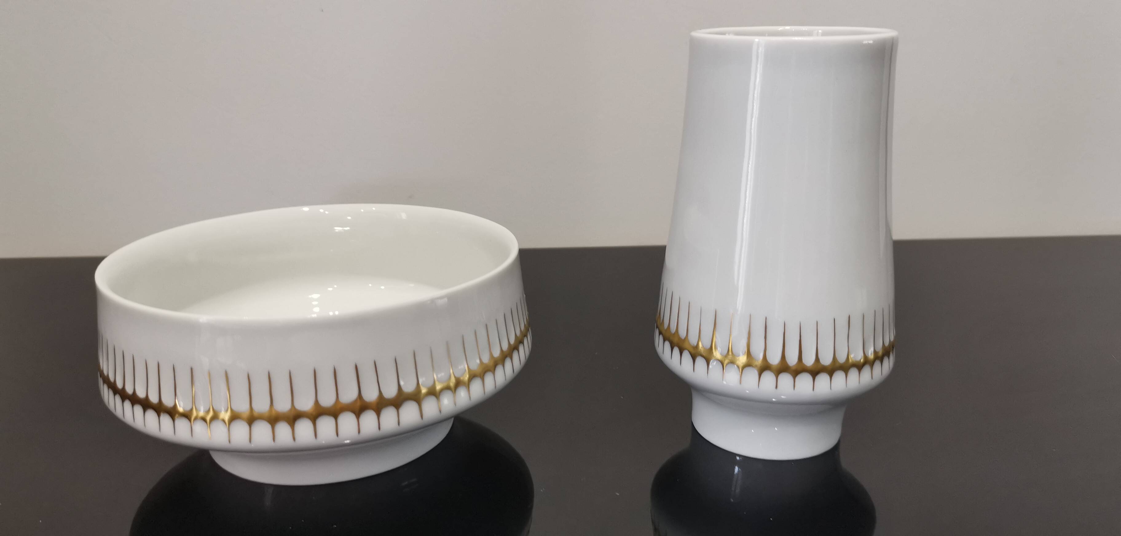 2 old ceramic pots made in Czechoslovakia around 1960s-1970s