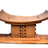 Art Africain Tribal Afrique - Ancien & Authentique Tabouret Ashanti 43 cms