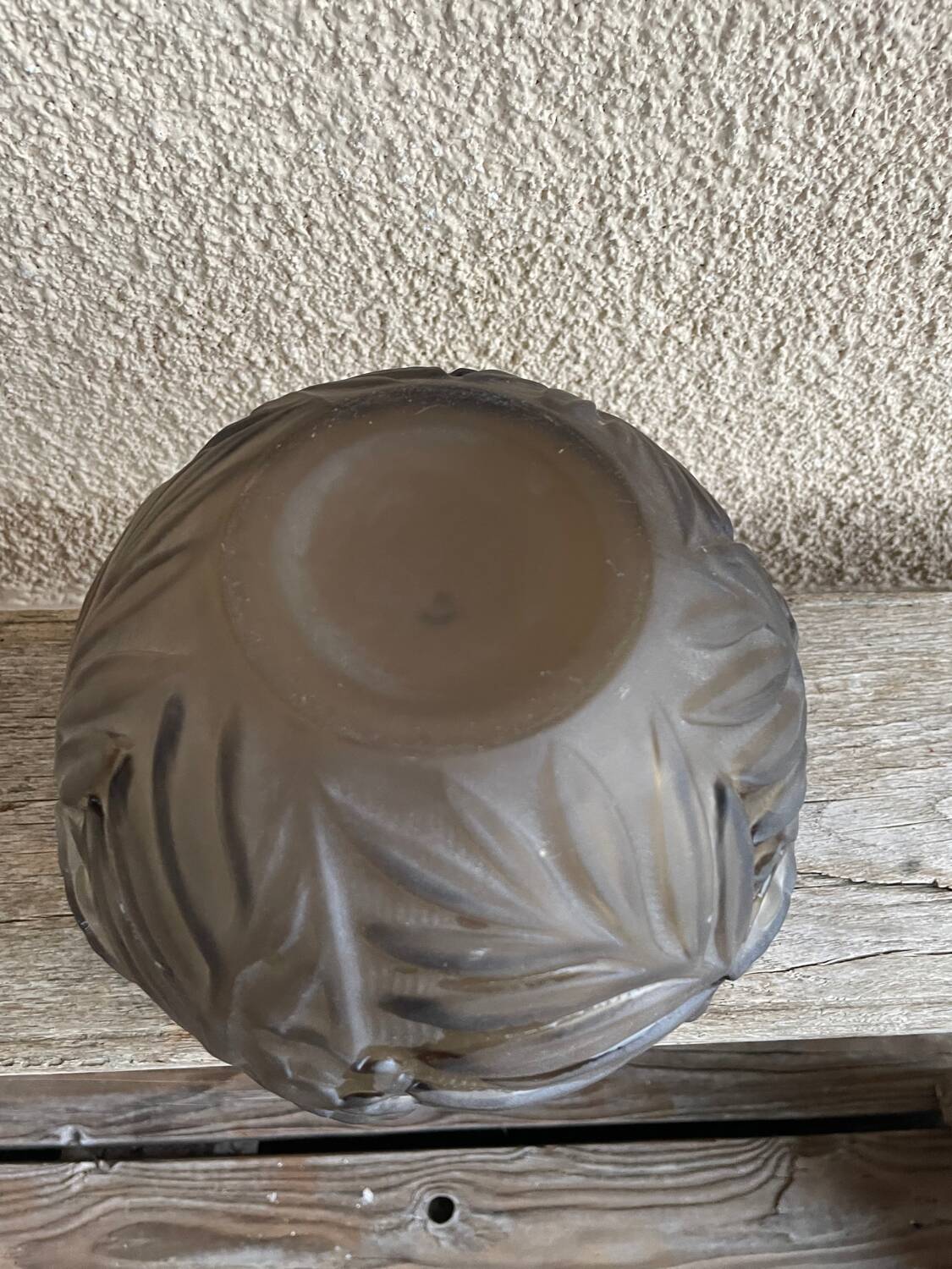 Art Deco frosted glass ball vase.