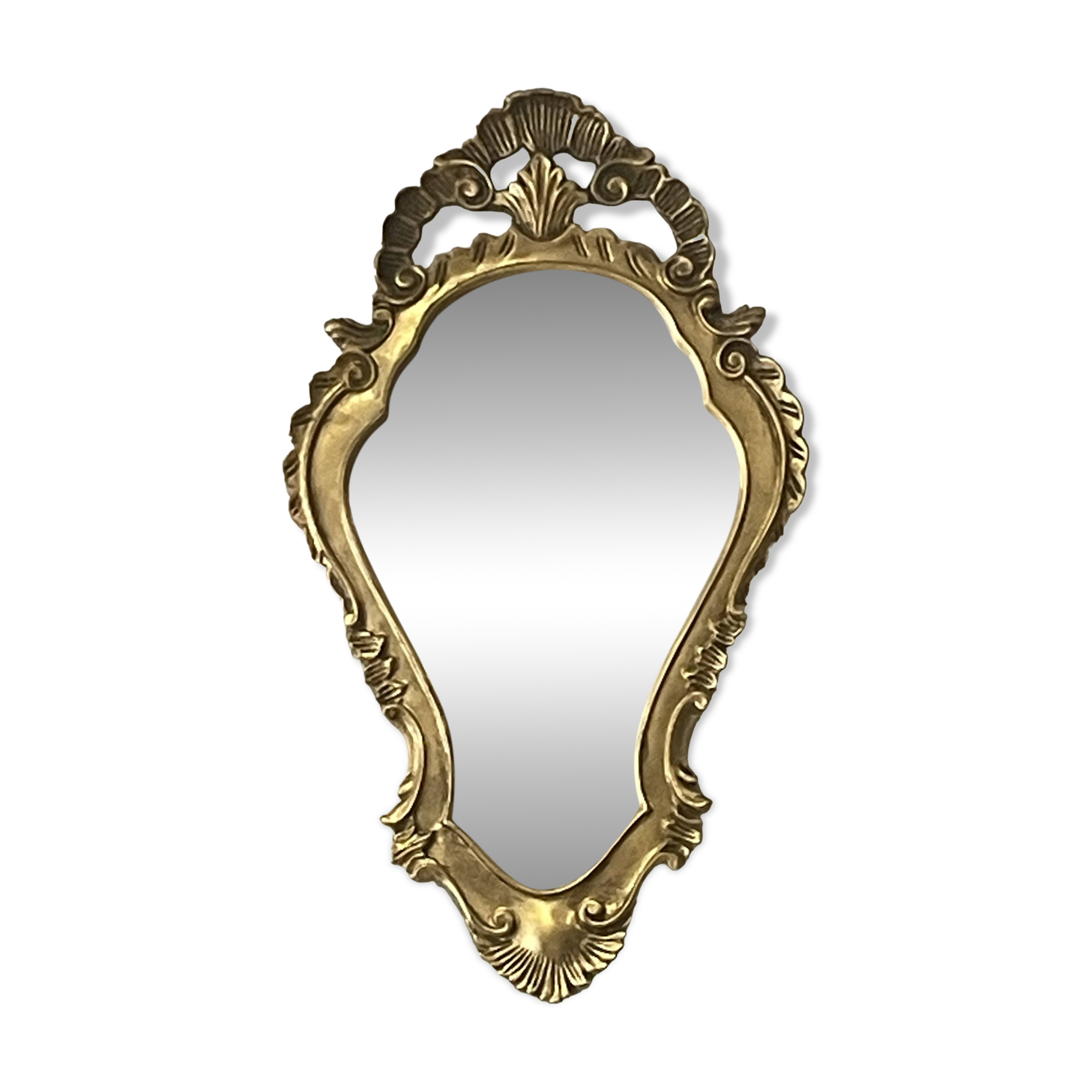 Baroque mirror in wood and gilded stucco in Louis XV style - 37 x 64 cm