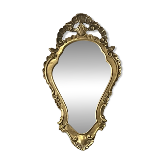 Baroque mirror in wood and gilded stucco in Louis XV style - 37 x 64 cm
