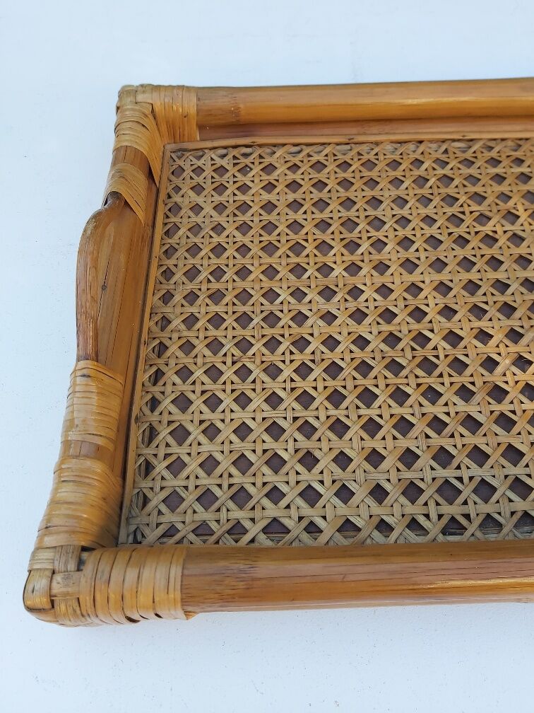 Vintage canning bamboo tray