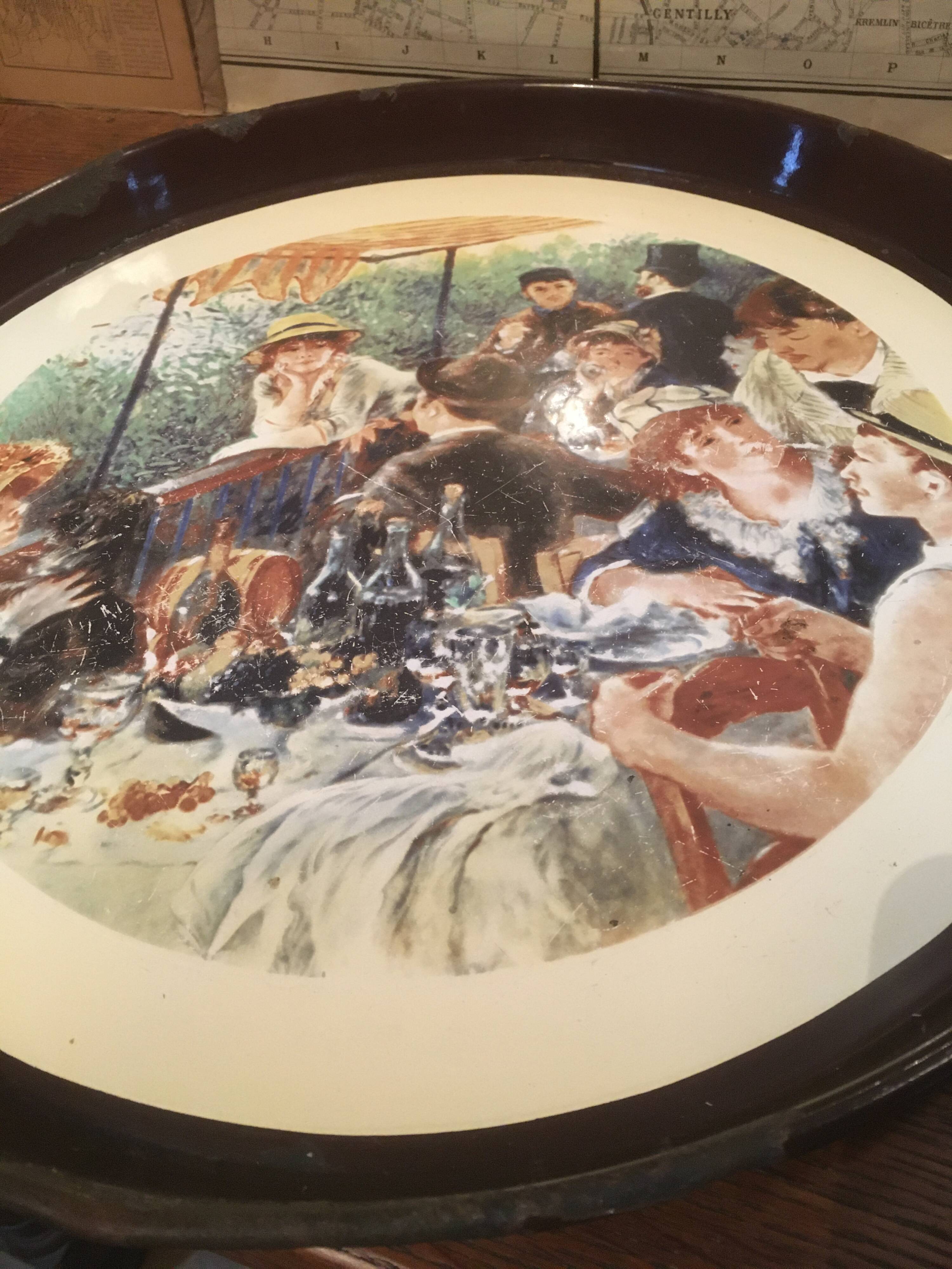 Enameled metal tray "The boaters' lunch" Renoir