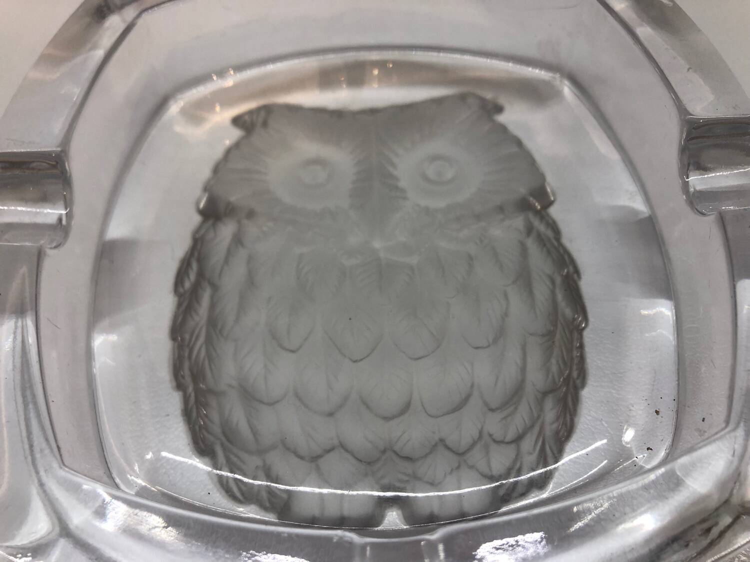 Owl ashtray in Arques crystal
