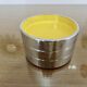 Set of 3 stackable ashtrays in colored melamine, chrome metal from the 70s