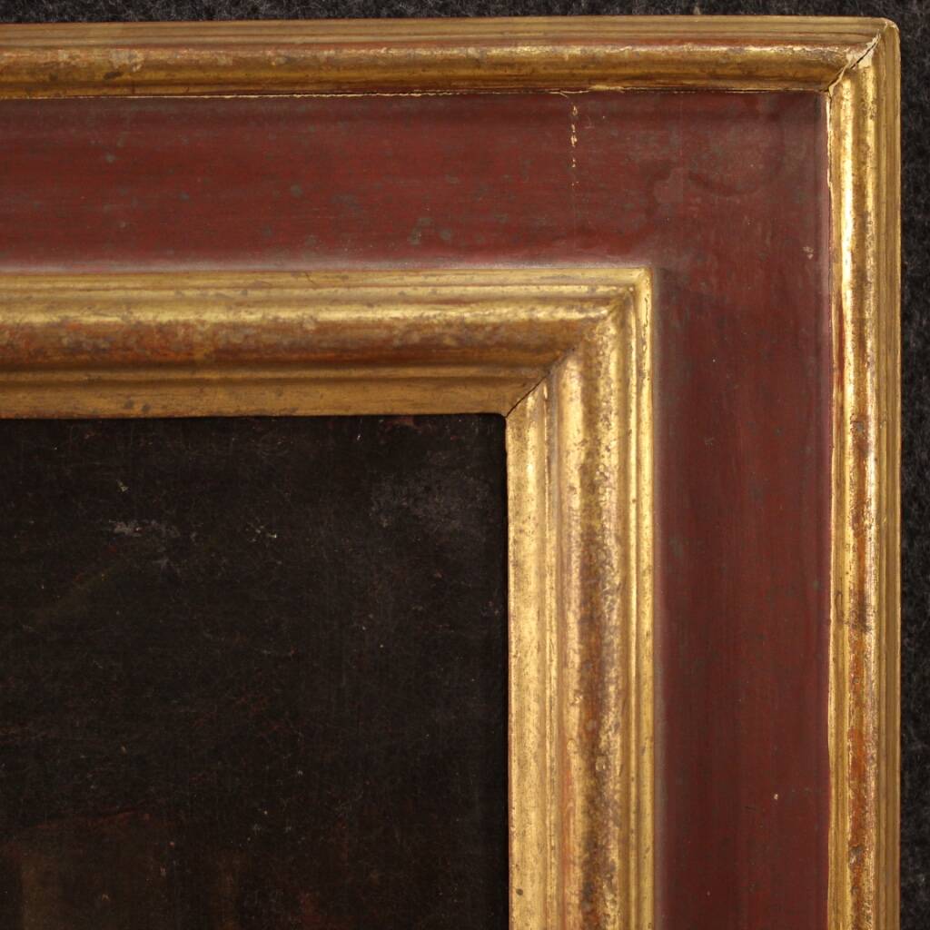 Antique painting Jesus and Herod from 17th century