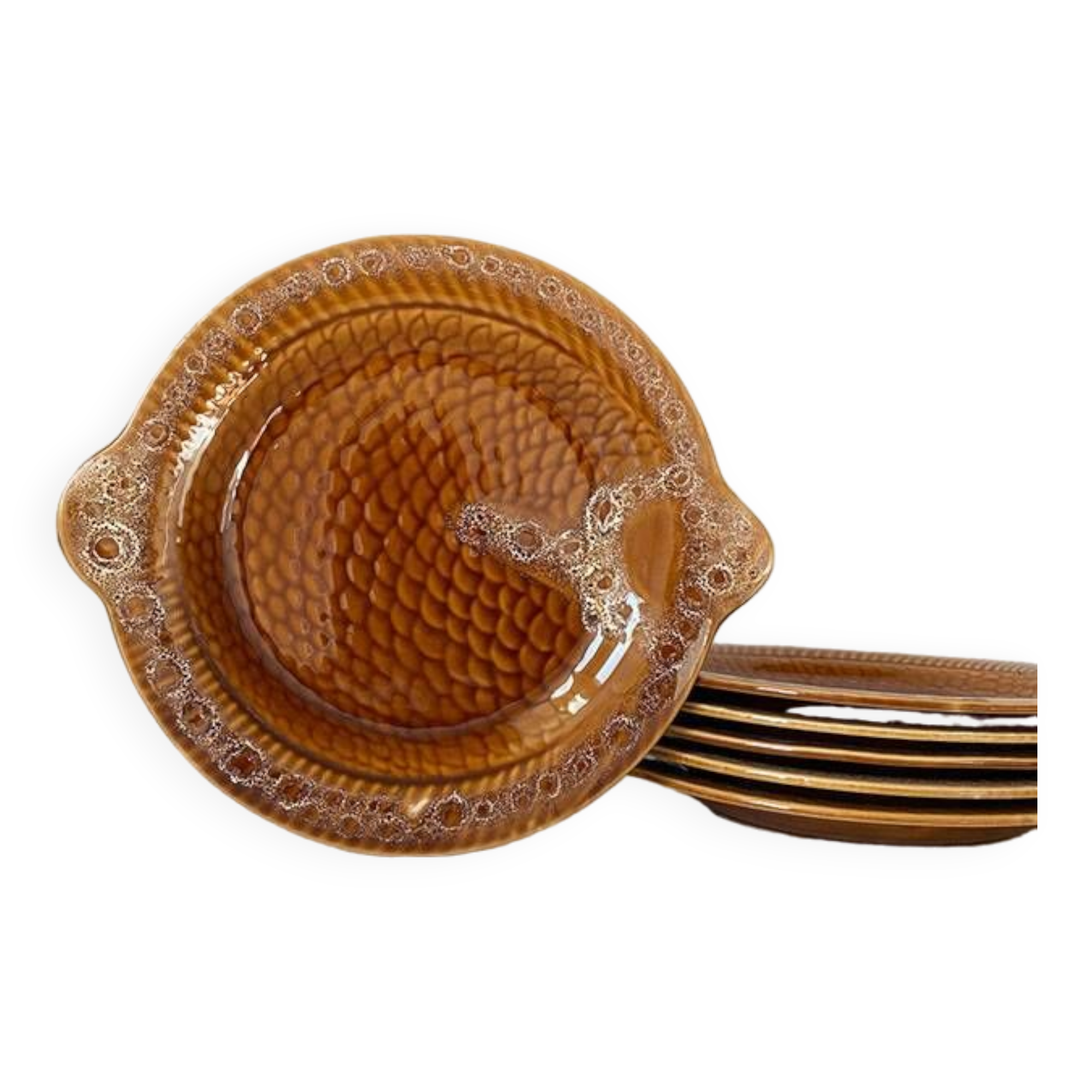 Lot de 6 assiettes plates forme poisson